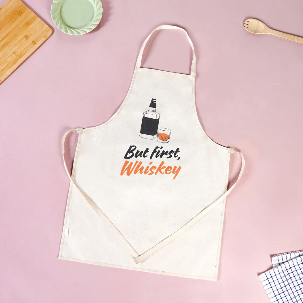But First Whiskey And Wine Couple Apron Set Of 2