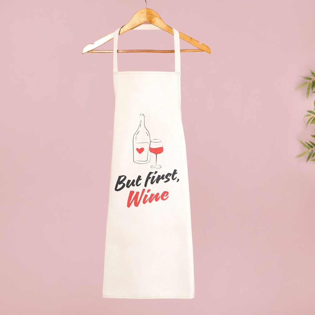 But First Whiskey And Wine Couple Apron Set Of 2